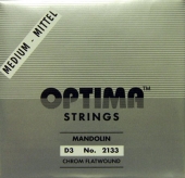 OPTIMA　オプティマ　マンドリン弦　クロームフラットワウンド弦　ミディアム　3D　2本セット （３営業日以内での発送）