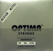 OPTIMA オプティマ マンドリン弦 クロームフラットワウンド弦 ミディアム 3D 2本セット (3営業日以内での発送)