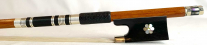 【フロッグ装飾・カラー装飾巻線】バイオリン弓　ヘルナンブコ材　4/4＜巻線カラー：ブラック＞