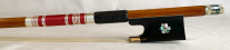 【フロッグ装飾・カラー装飾巻線】バイオリン弓　ヘルナンブコ材　4/4＜巻線カラー：レッド＞